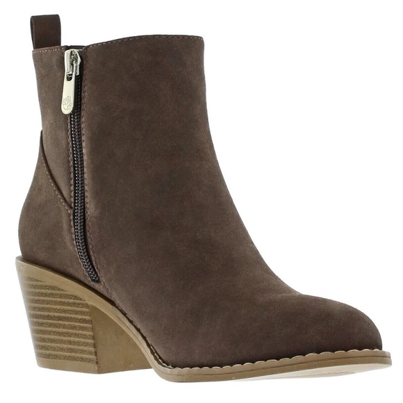 New Draper James Women's Elle Chelsea Brown Boots Ankle Booties Faux Leather - Picture 1 of 7